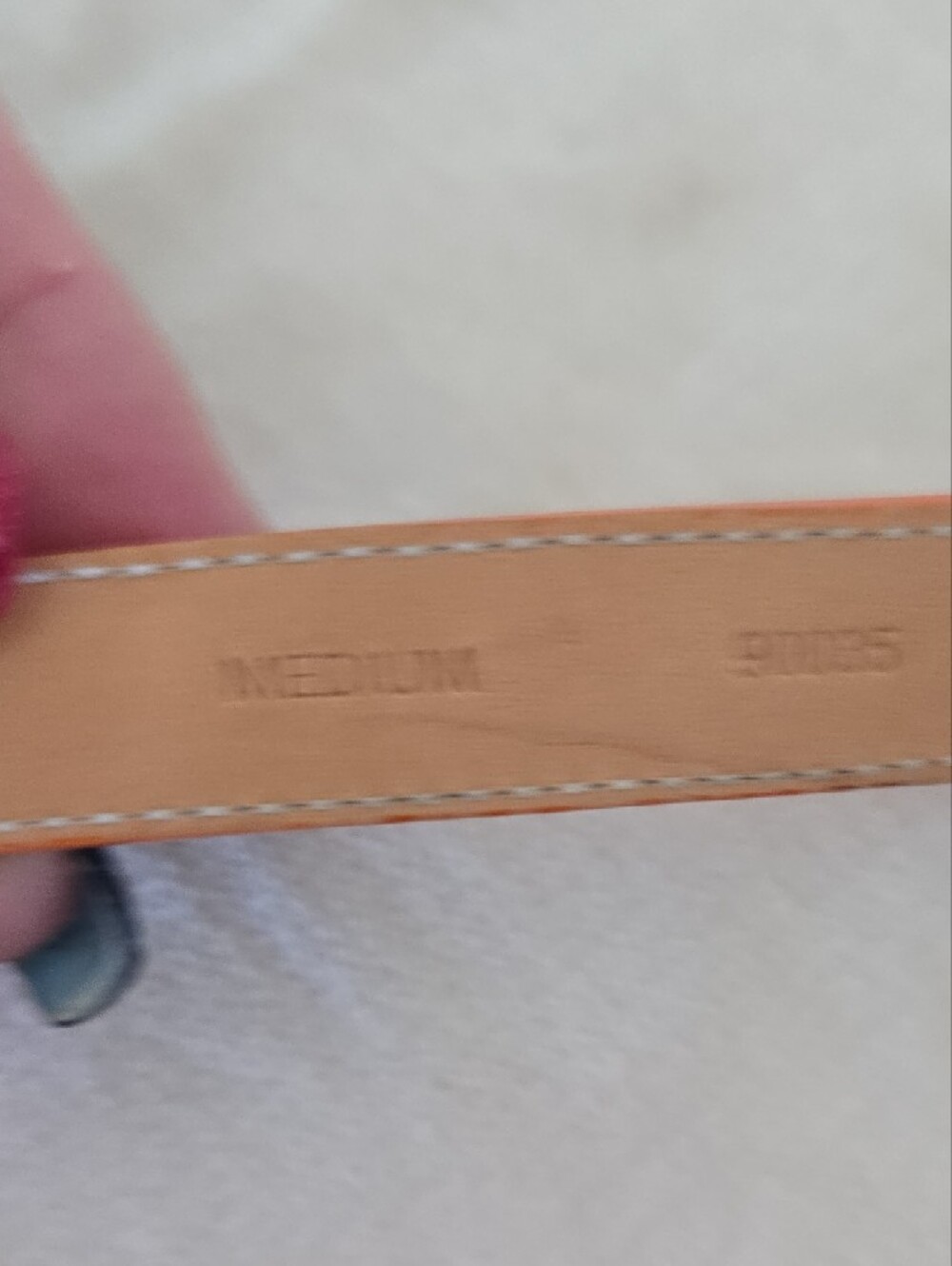 Coach Orange Leather Stud Belt with Gold Metal Hang Tag - Picture 5 of 7